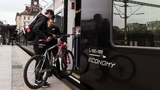 By train with bike